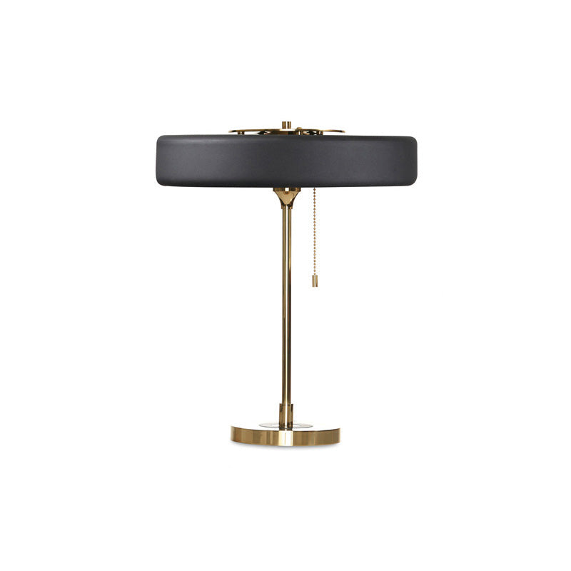 WOMO Mid-Century Runde Tischlampe mit Zugkette-WM8009