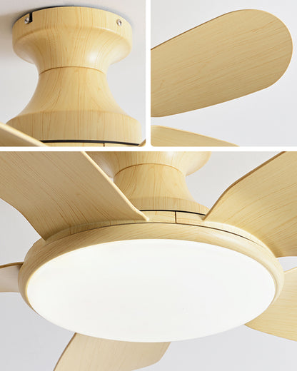 WOMO 5 Blade Low Profile Ceiling Fan Lamp-WM5226