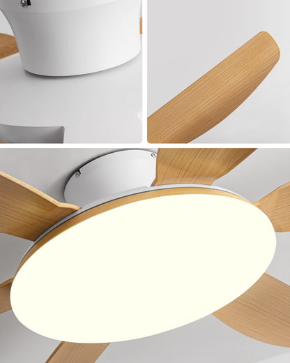 WOMO 6 Blade Low Profile Ceiling Fan with Bright Light - WM5191