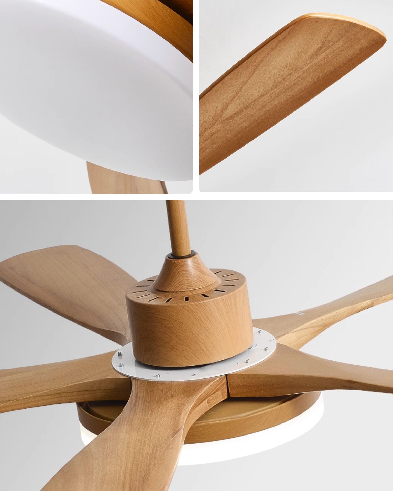 WOMO Moderne Holz-Deckenventilatorleuchte – WM5209