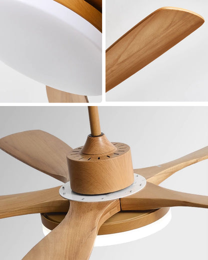 WOMO Modern Wood Ceiling Fan Lamp - WM5209