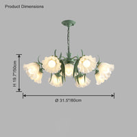 WOMO Tole Flower Glass Chandelier-WM2307