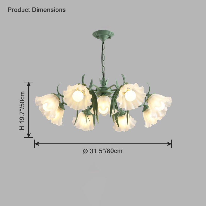 WOMO Tole Flower Glas-Kronleuchter-WM2307