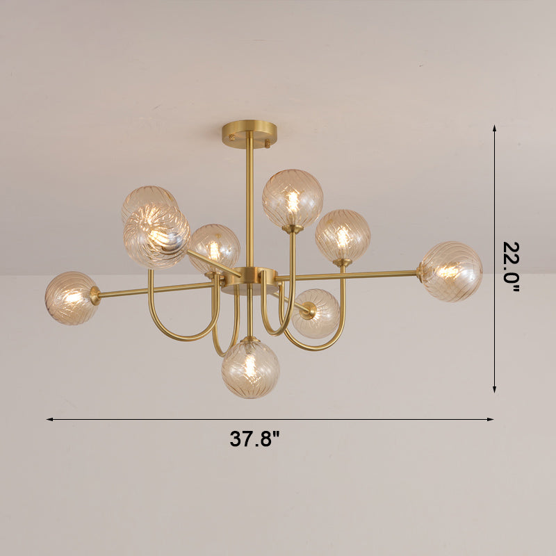 WOMO Mid Century Kronleuchter Glaskugel schlafzimmer-WM2255