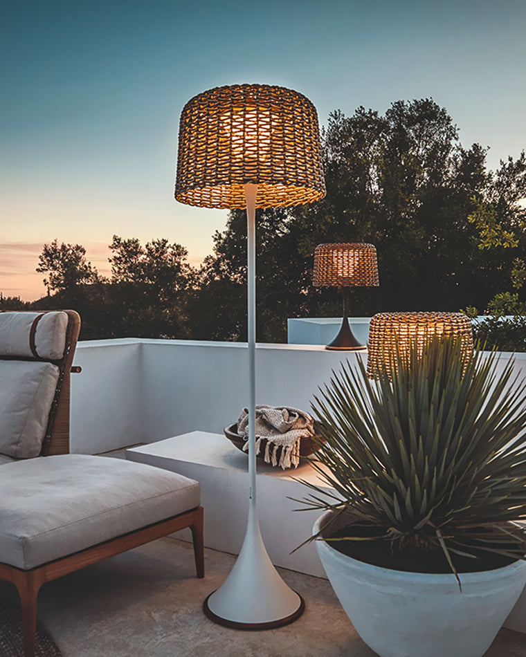 WOMO Solar Rattan Bodenleuchte-WM9011