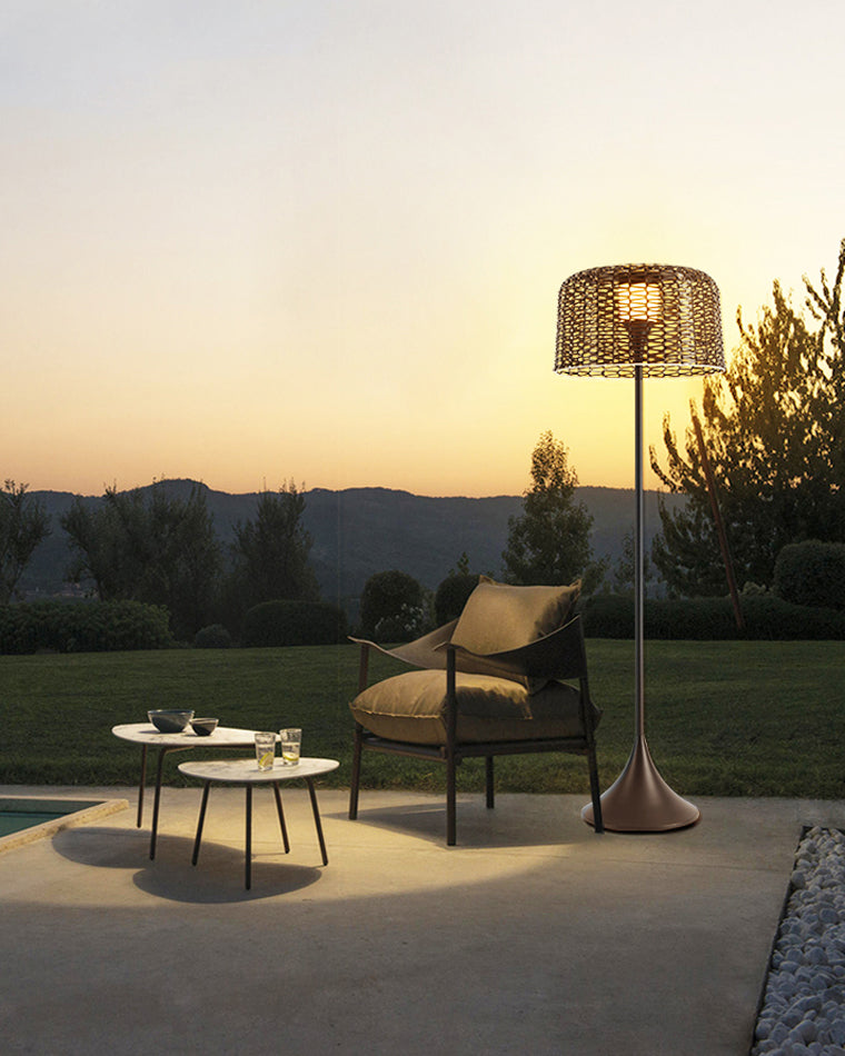 WOMO Solar Rattan Bodenleuchte-WM9011