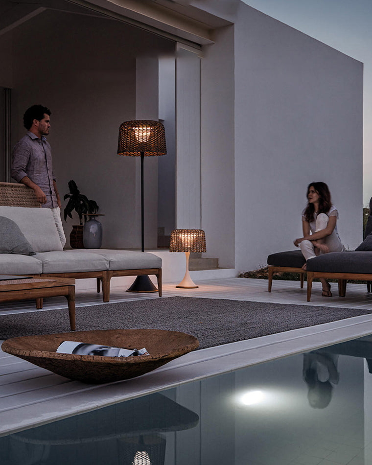WOMO Solar Rattan Bodenleuchte-WM9011