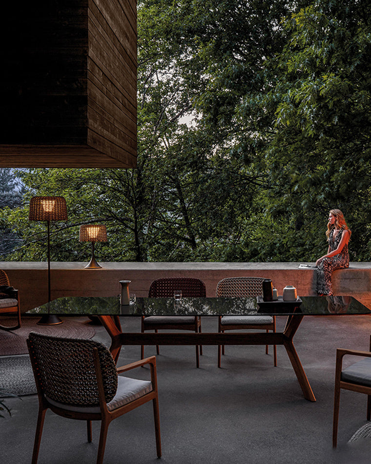 WOMO Solar Rattan Bodenleuchte-WM9011