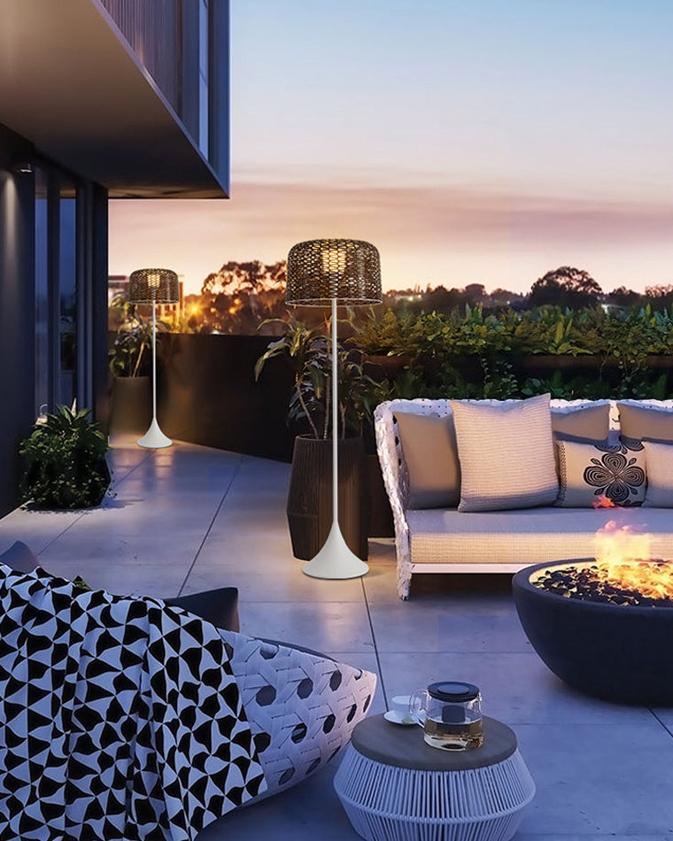 WOMO Solar Rattan Bodenleuchte-WM9011