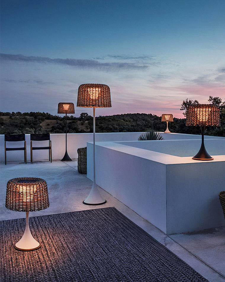 WOMO Solar Rattan Bodenleuchte-WM9011