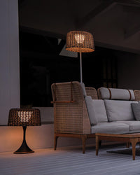 WOMO Solar Rattan Floor Lamp-WM9011