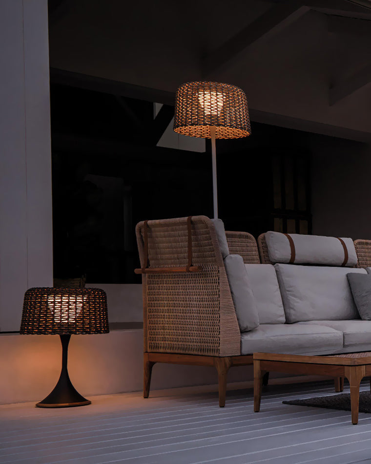 WOMO Solar Rattan Bodenleuchte-WM9011