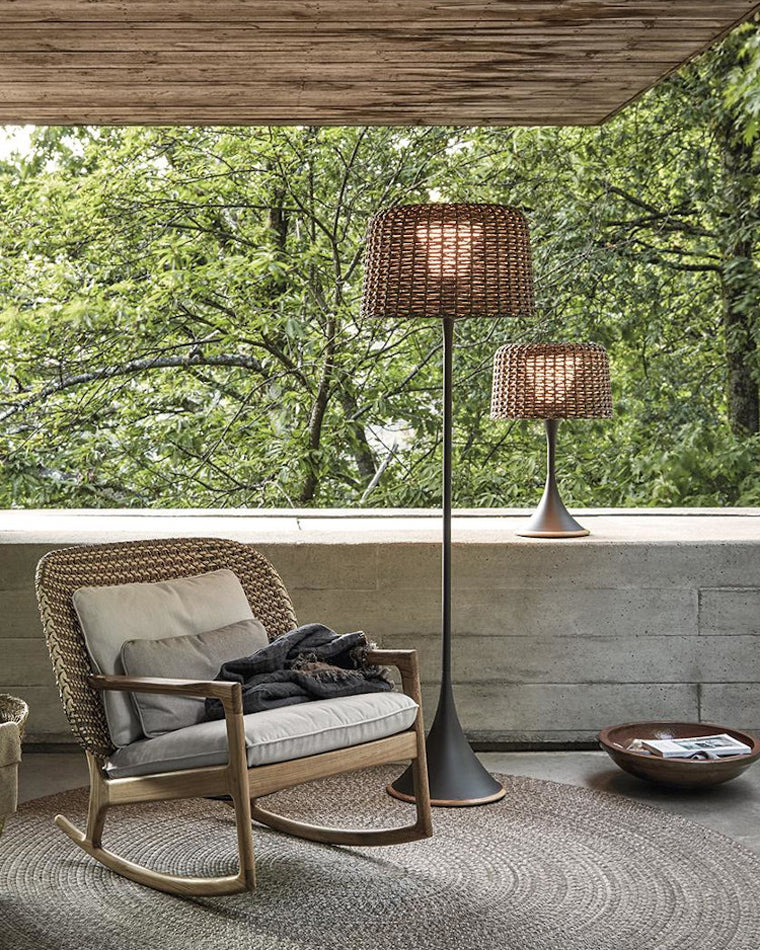 WOMO Solar Rattan Bodenleuchte-WM9011