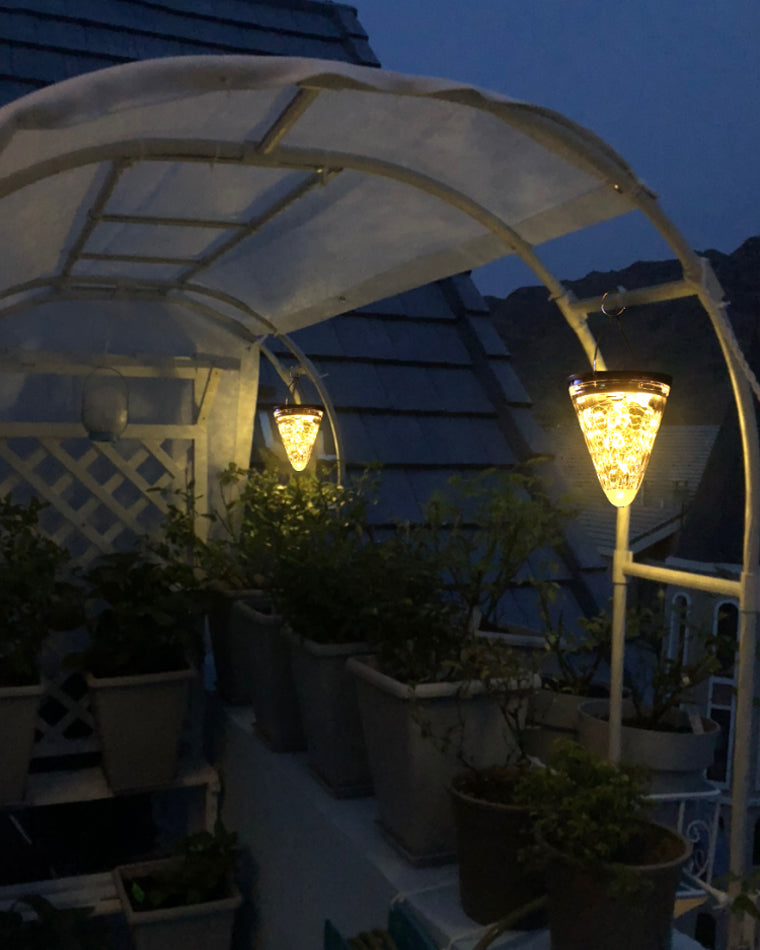 WOMO Solar-Hängelaterne Erdbeerfarben-WM9040