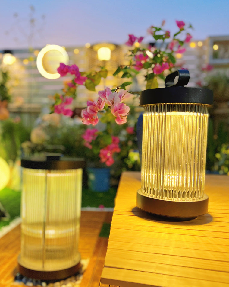 WOMO Solar Pleated Glass Lantern-WM9043