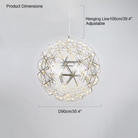 WOMO Designer LED Pendelleuchte SLV Chrom Kugel -WM2091