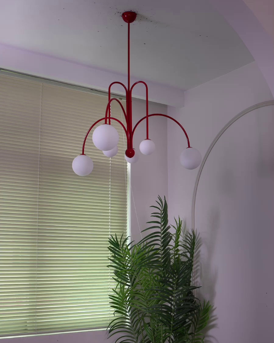 WOMO Mid Century Kronleuchter Glaskugeln im Wohnzimmer-WM2522