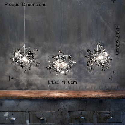 WOMO Argent/Gold Cloud Multi Pendant Chandelier-WM2042