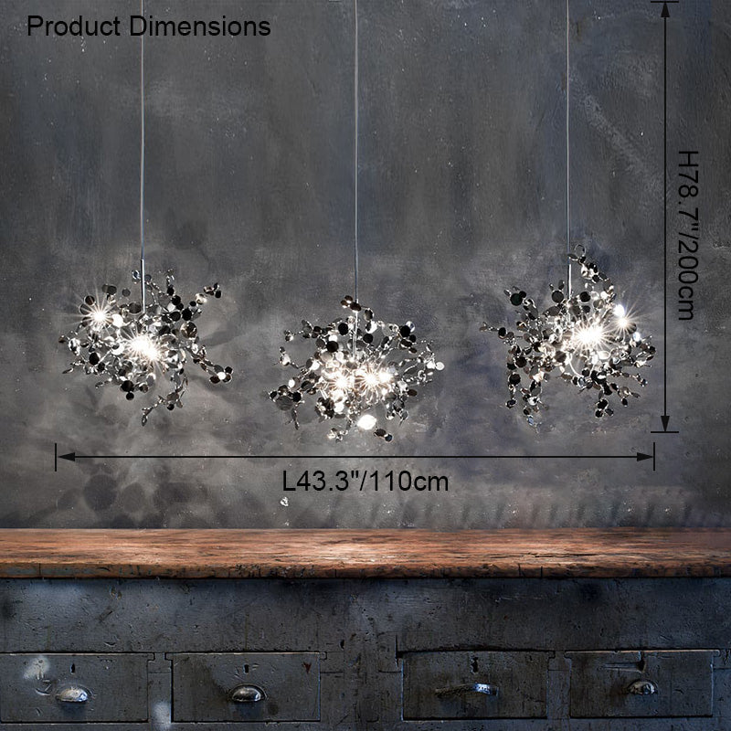 WOMO Cluster Pendant Light Silver Gold Dining Table Modern-WM2042