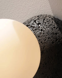 WOMO Wall Light with White and Black Glass Sphere - WM6103