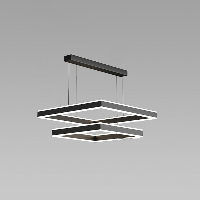 Lustre étagé WOMO, carré, noir-WM2016