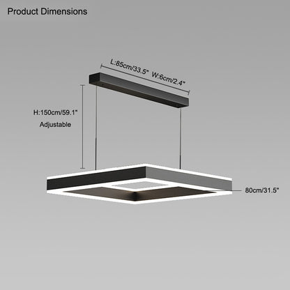 WOMO Tiered Black Square Chandelier-WM2016