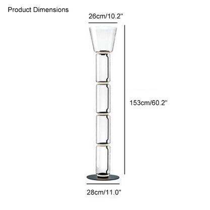 WOMO Glass Column Torchiere Floor Lamp-WM7018
