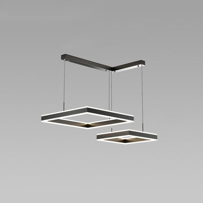 WOMO Tiered Black Square Chandelier-WM2016