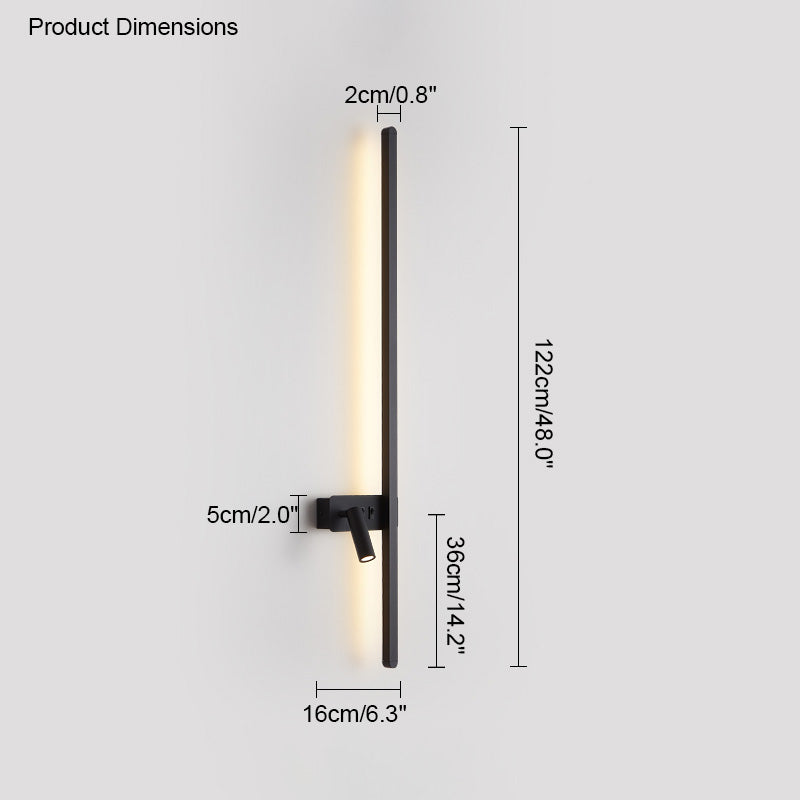 WOMO schaltbare lange lineare Wandleuchte mit Spotlight-WM6068