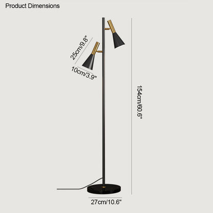 WOMO 2-bulb Adjustable Pole Floor Lamp-WM7067