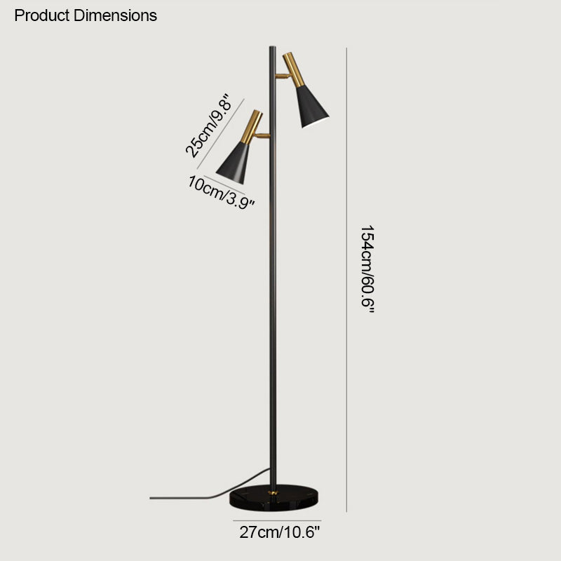 WOMO Floor Lamp with 2 Bulbs and Adjustable Stand - WM7067