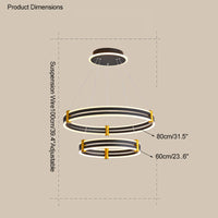 WOMO Chandelier with Stepped Black Rings - WM2172