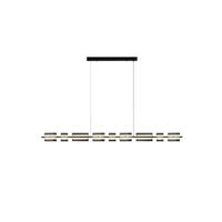 WOMO Linear Chandelier made of Amber/Smoked Glass - WM2221