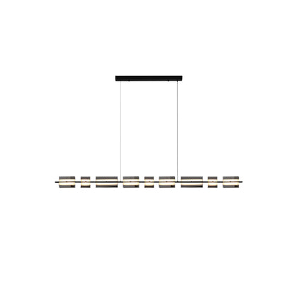 WOMO Amber/Smoked Glass Linear Chandelier-WM2221