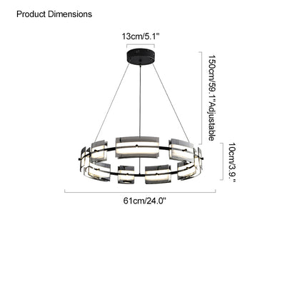 WOMO Modern Tiered Glass Chandelier-WM2220