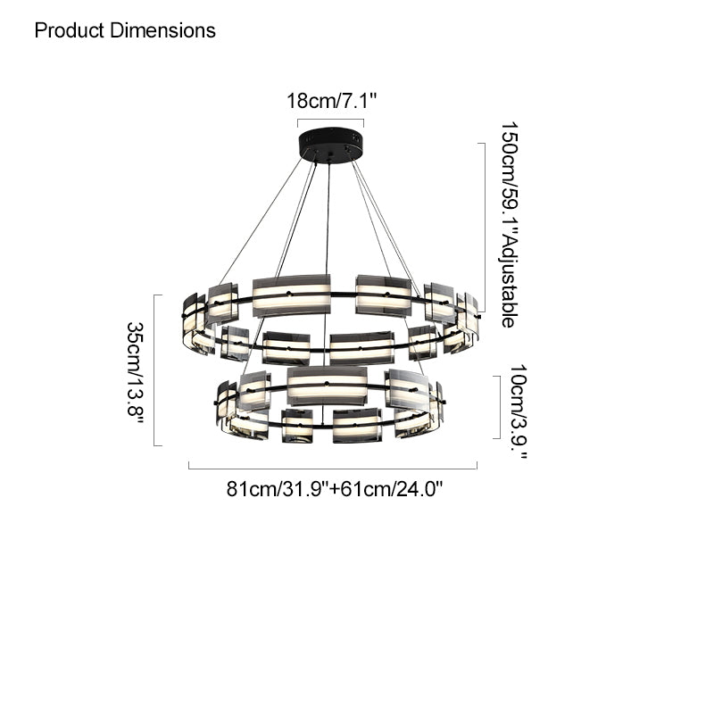 WOMO Modern Tiered Glass Chandelier-WM2220
