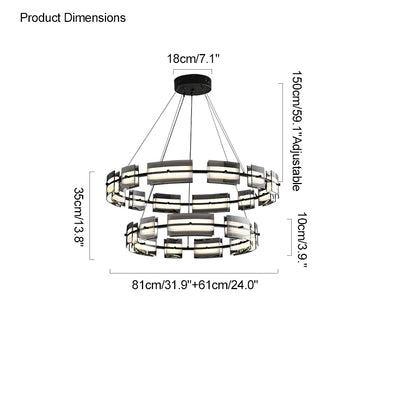 WOMO Modern Tiered Glass Chandelier-WM2220
