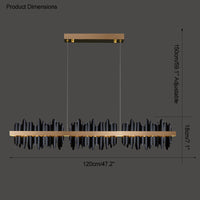WOMO Iceberg Schwarz Gold Linear Kronleuchter-WM2184