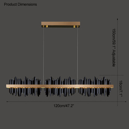 WOMO Iceberg Black Gold Linear Chandelier-WM2184