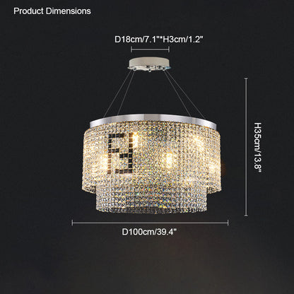 WOMO 2 Tier Round Crystal Chandelier-WM2071a