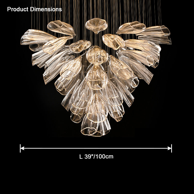 WOMO Blumen Glas Foyer Kronleuchter – WM2341