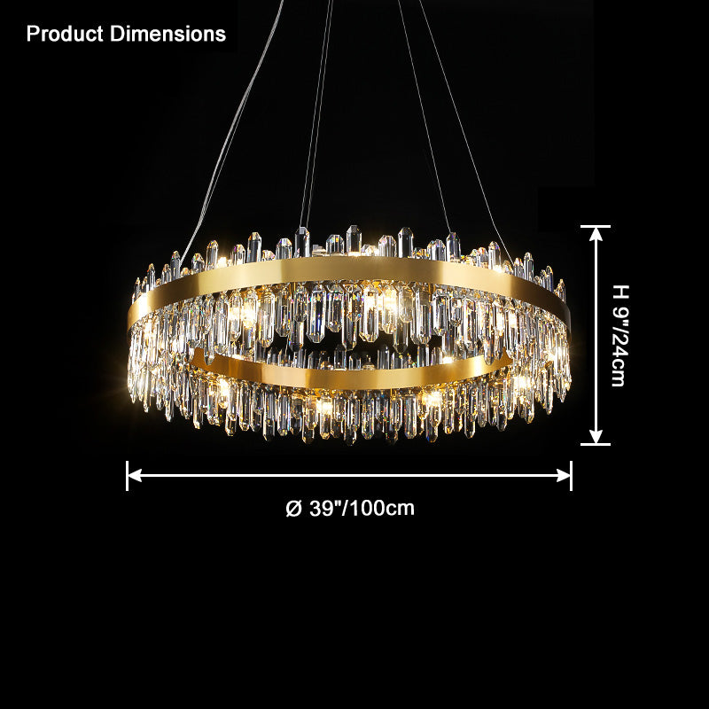 WOMO Gold Crystal Round Chandelier-WM2339a