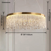 WOMO Round Gold Chandelier with Crystals - WM2362