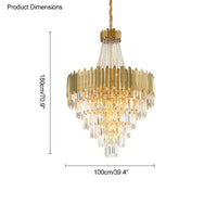 WOMO Gold Crystal Tiered Chandelier - WM2207