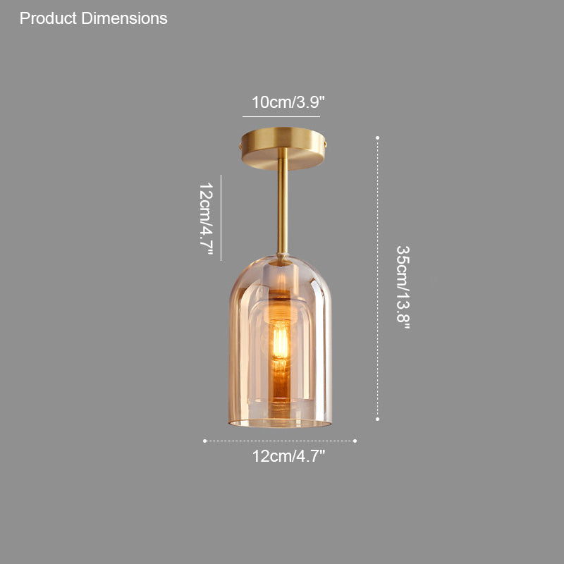 Suspension WOMO en verre soufflé fumé/verre ambré-WM2108