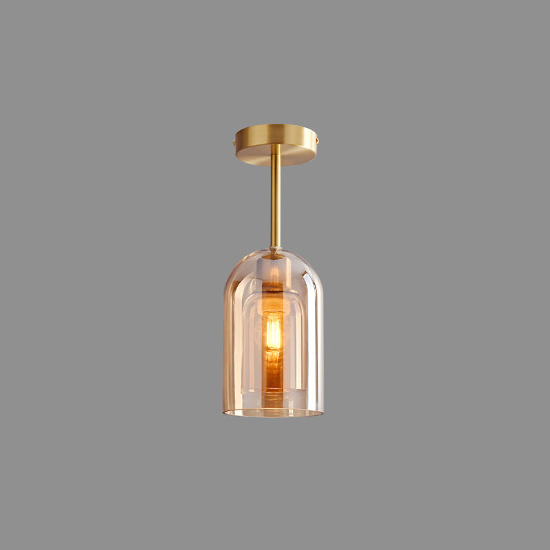 WOMO Smoked/Amber Blown Glass Pendant Light-WM2108