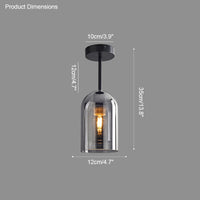Suspension WOMO en verre soufflé fumé/verre ambré-WM2108