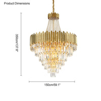 WOMO Gold Crystal Tiered Chandelier - WM2207