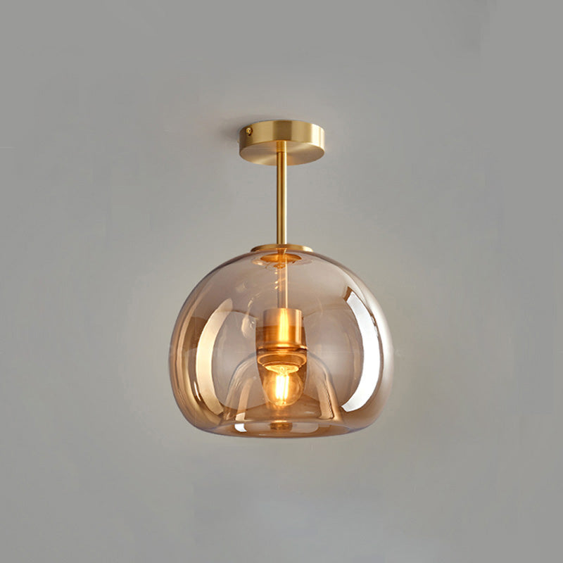 WOMO Pendelleuchte aus geblasenem Rauchglas/Bernsteinglas-WM2108