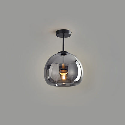 WOMO Smoked/Amber Blown Glass Pendant Light-WM2108